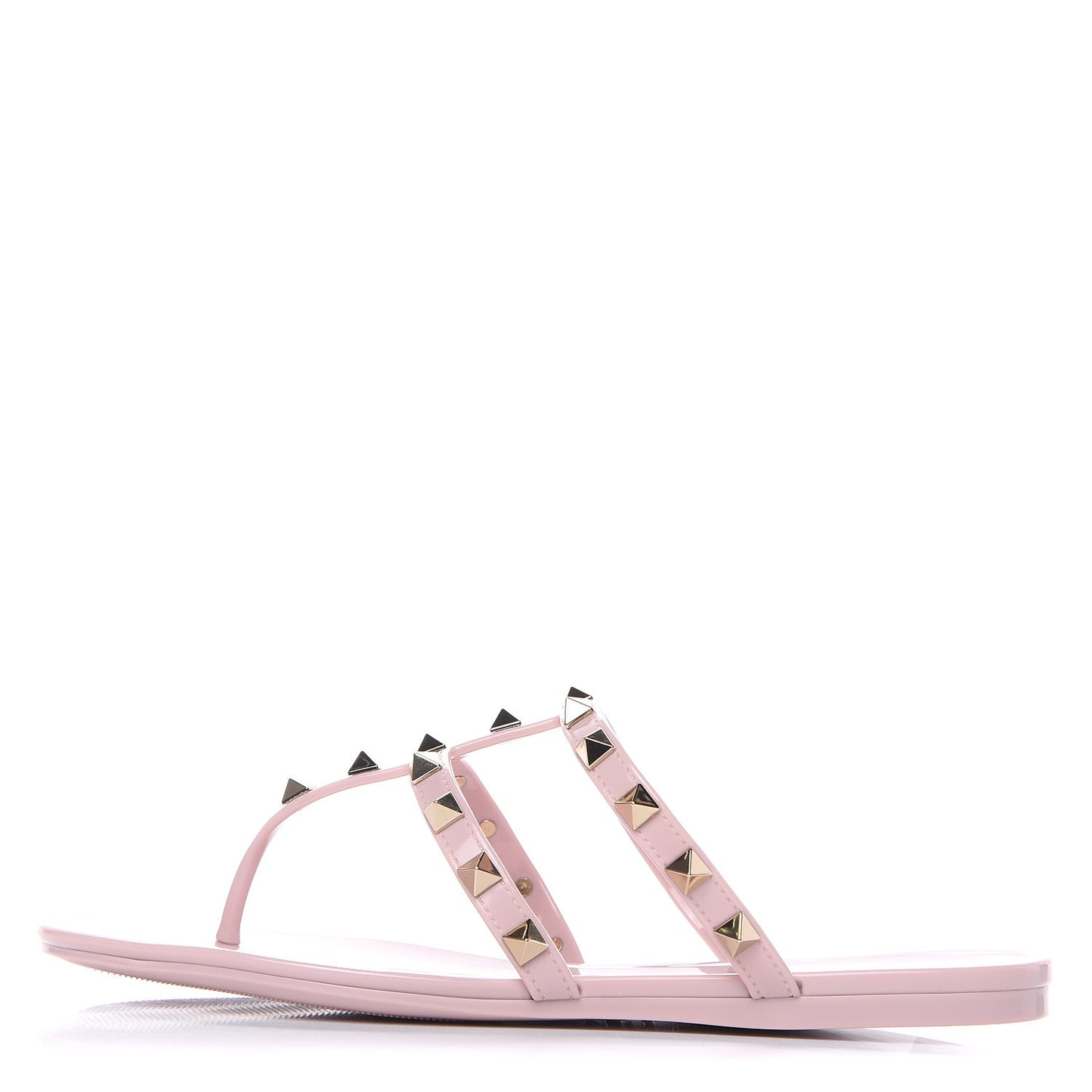 PVC Jelly Rockstud Caged Flat Thong Sandals 36 Water Rose