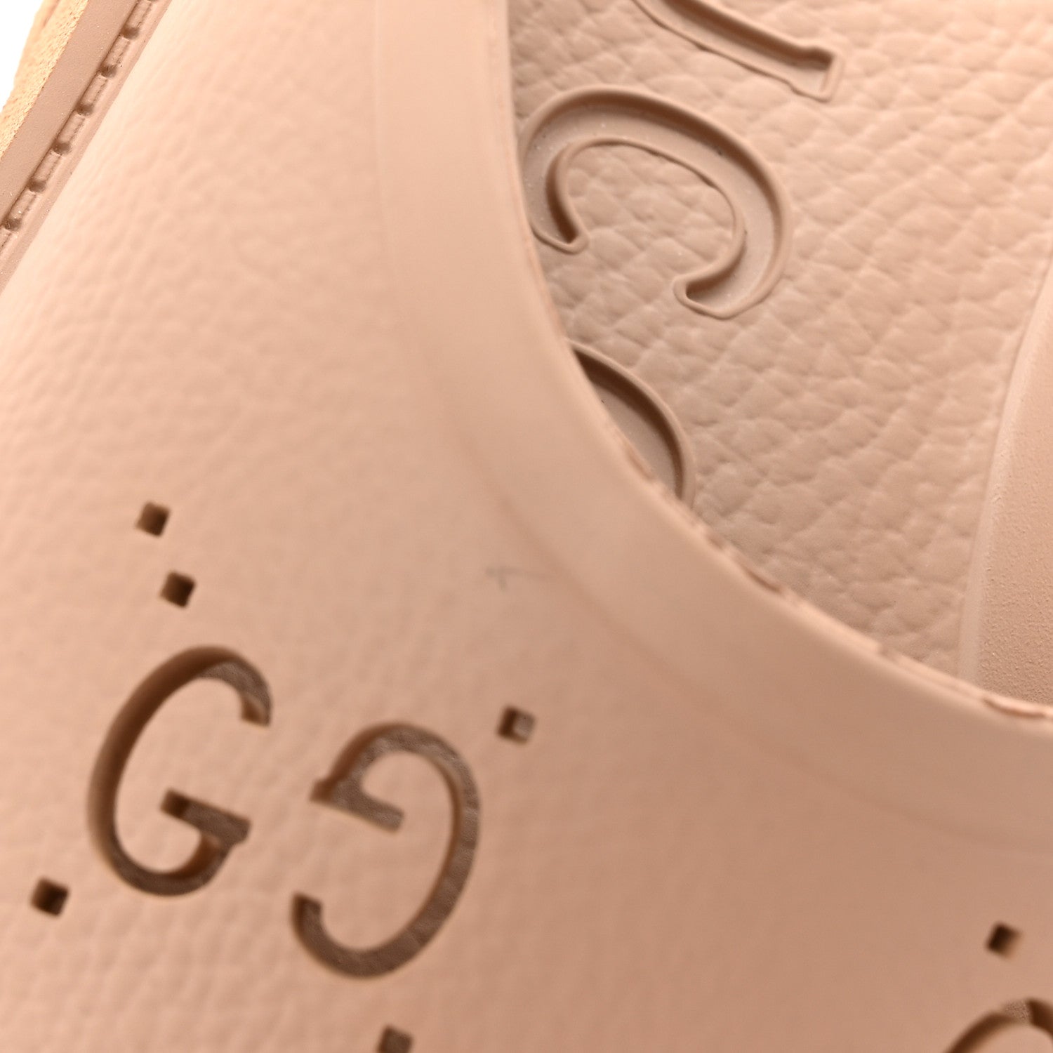 Gucci Rubber GG Monogram Perforated Elea Platform 55mm Lug Sole Sandals 41 Vintage Camel 10 of 11