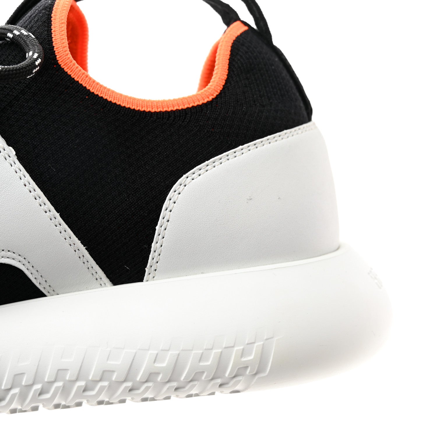 Hermes Technical Canvas Calfskin Womens Duel Sneakers 38 White Black 9 of 13