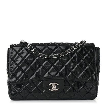 Chanel Patent Quilted Jumbo Single Flap Black 1 of 13