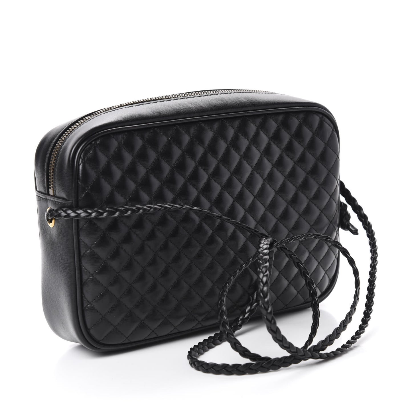Calfskin Web Trapuntata Small GG Shoulder Bag Black