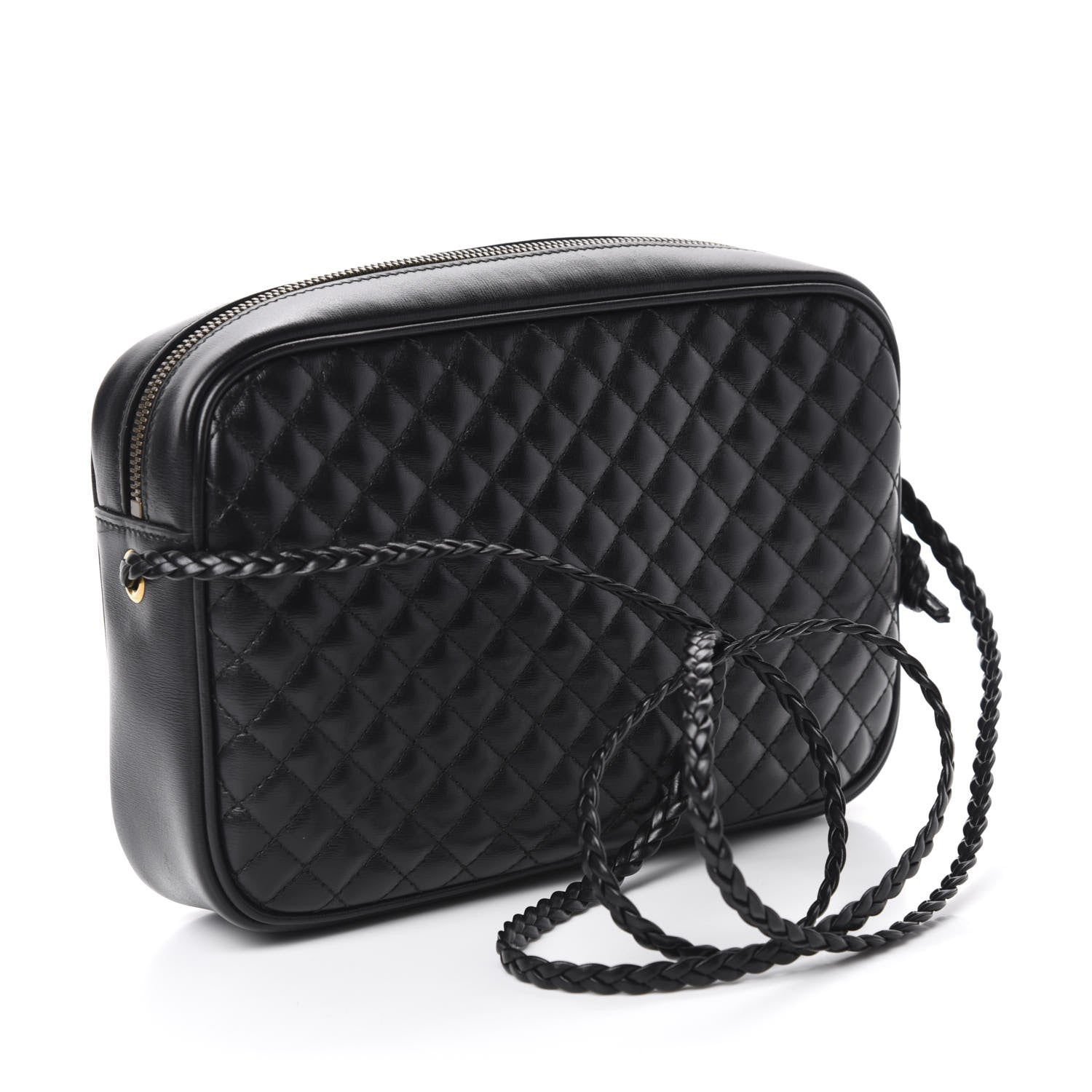 Gucci Calfskin Web Trapuntata Small GG Shoulder Bag Black 3 of 12