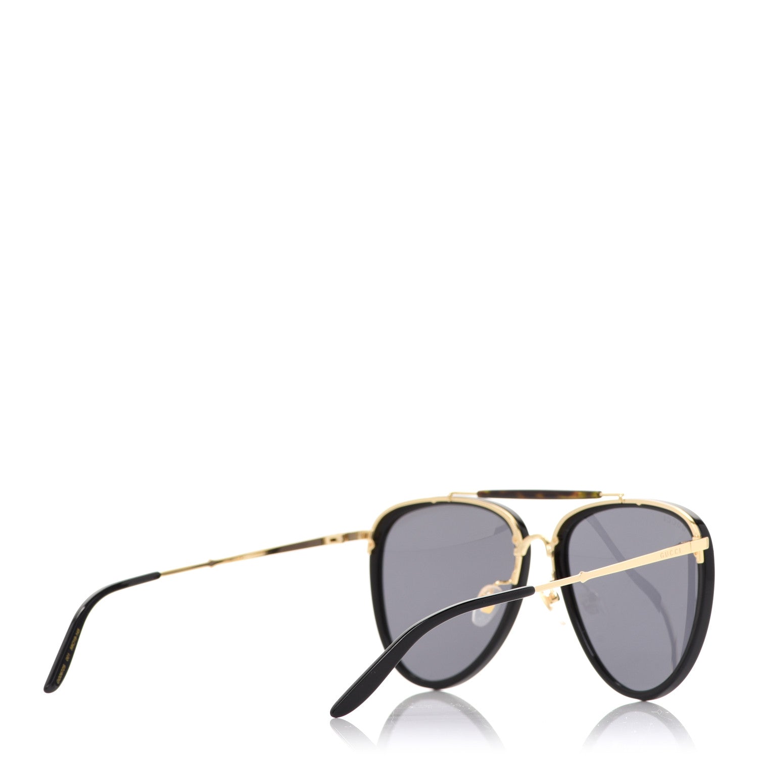 Gucci Metal Aviator Sunglasses GG0672S Black Gold 4 of 7
