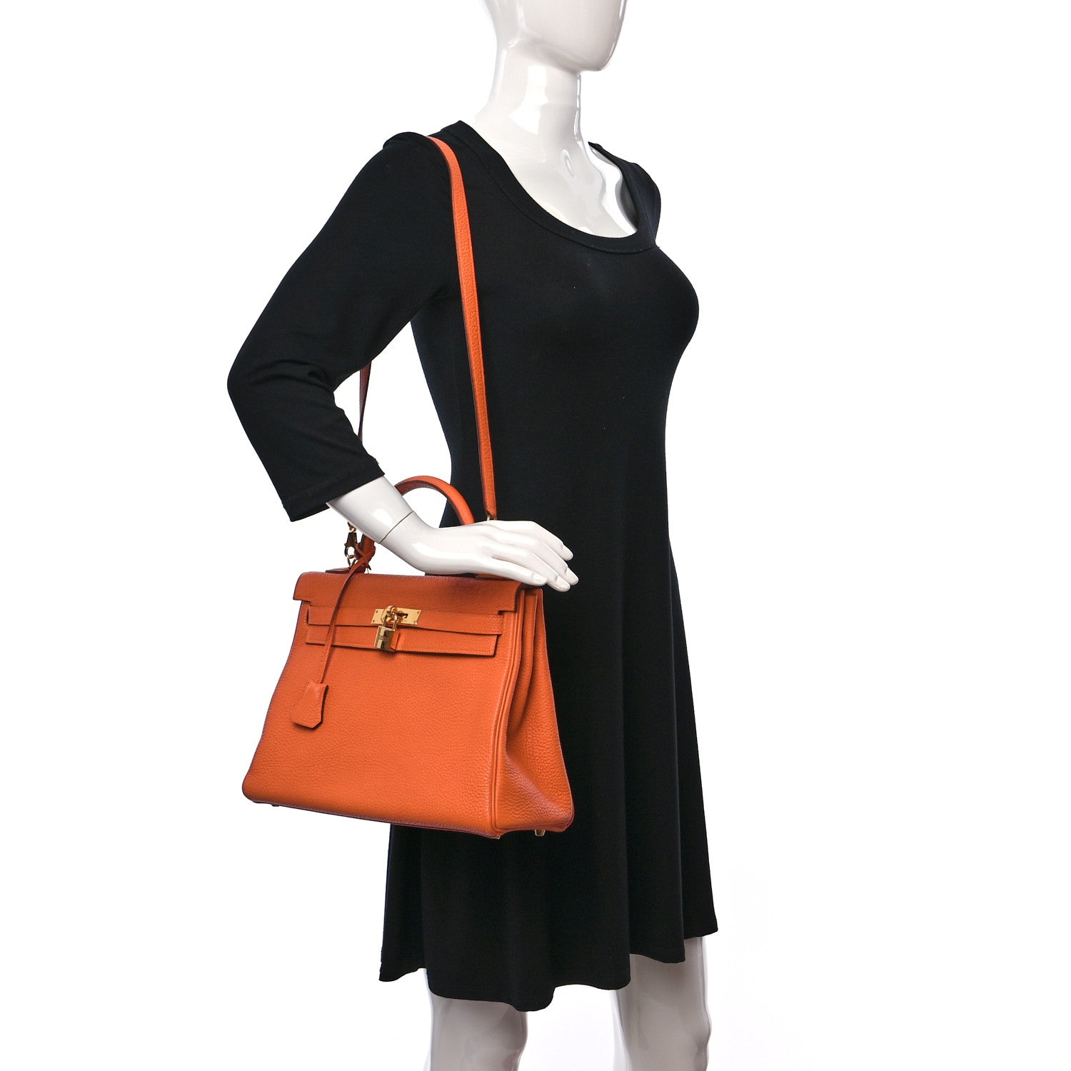 Hermes Togo Kelly Retourne 32 Orange 3 of 14