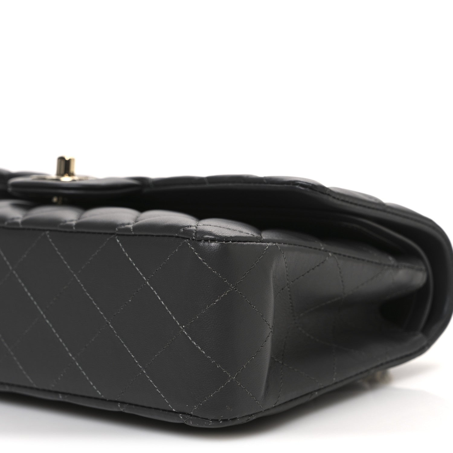 Chanel Lambskin Quilted Medium Double Flap Dark Grey 10 of 10