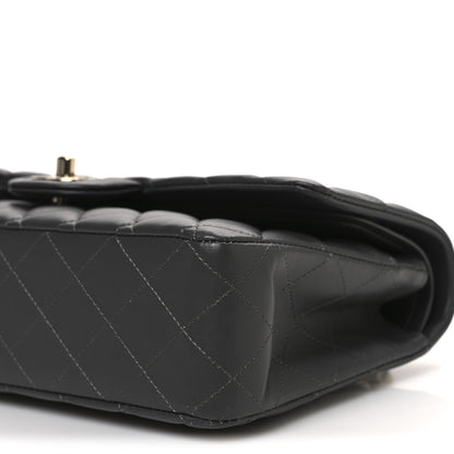 Chanel Lambskin Quilted Medium Double Flap Dark Grey 10 of 10