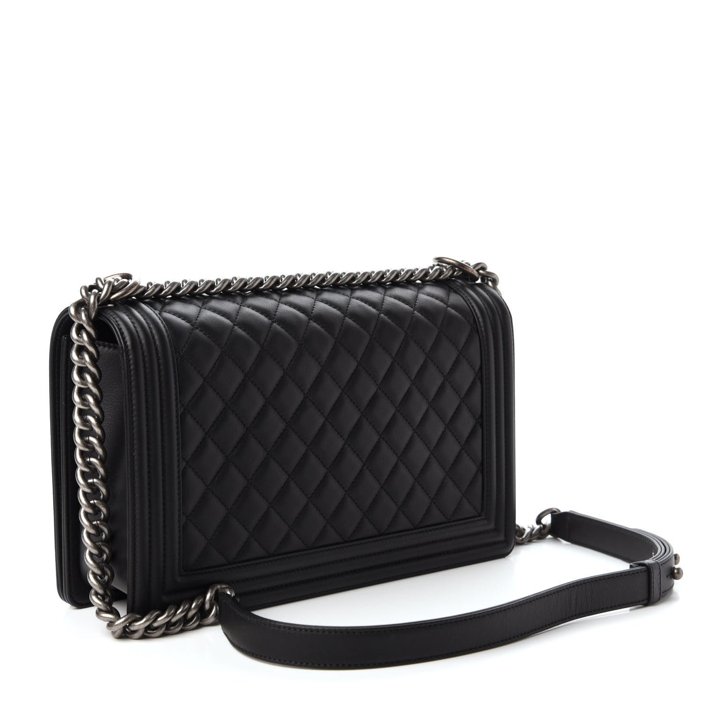 Calfskin Quilted New Medium Boy Flap Black