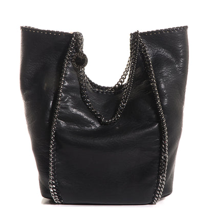 Stella McCartney Faux Leather Shearling Large Chain Link Falabella Black 1 of 9
