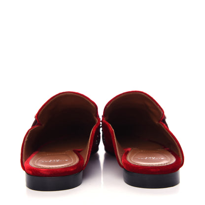 Givenchy Velvet Studded Elegant Loafer Mule 39 Rouge Fonce 7 of 11