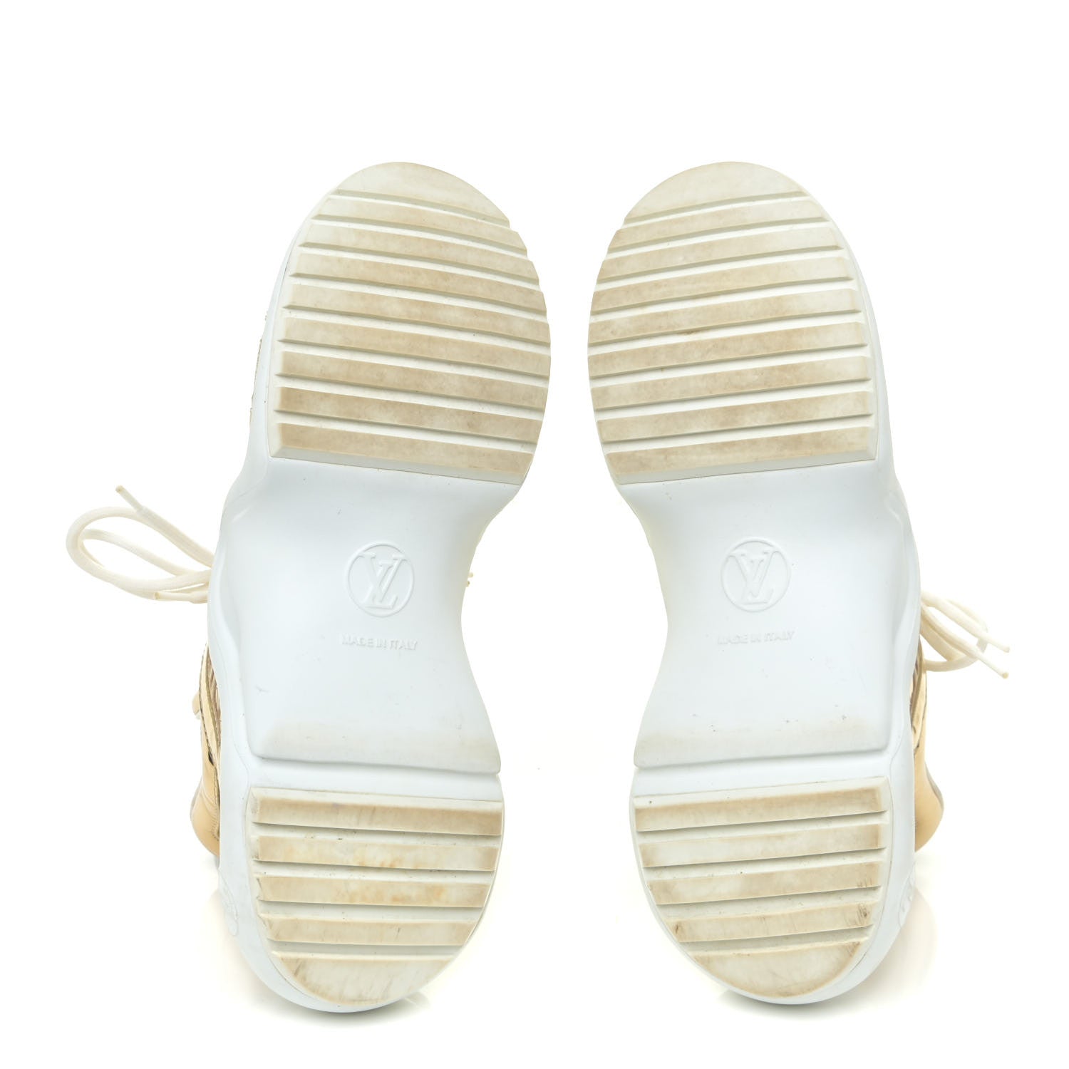 Louis Vuitton Metallic Calfskin Technical Nylon LV Archlight Sneakers 36.5 Gold White 6 of 24