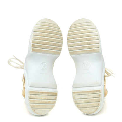 Louis Vuitton Metallic Calfskin Technical Nylon LV Archlight Sneakers 36.5 Gold White 6 of 24