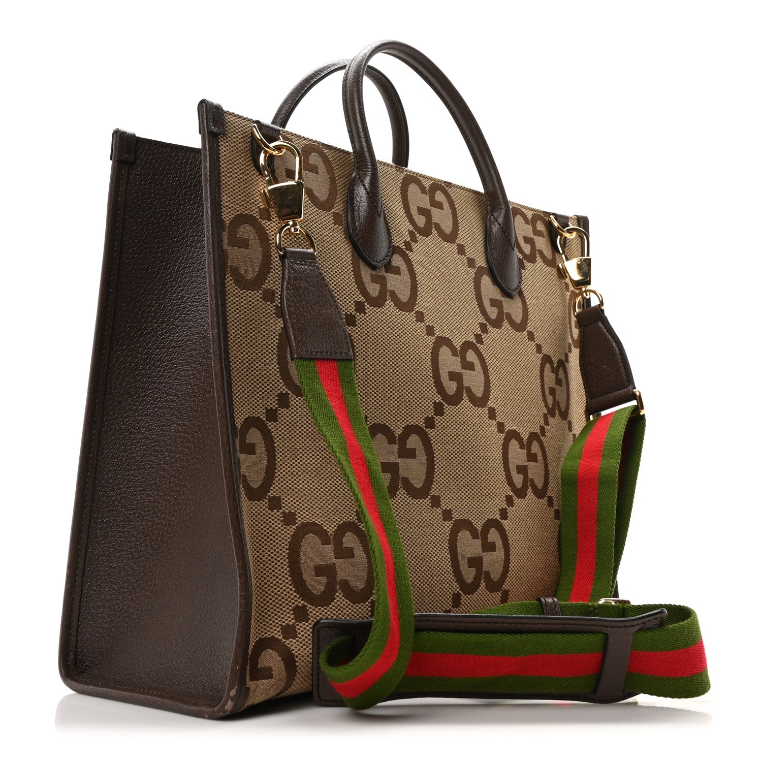 【週末セール】GUCCI GGモノグラム トートバッグ Gucci Monogram Jumbo GG Textured Dollar Calfskin Web Tote Bag