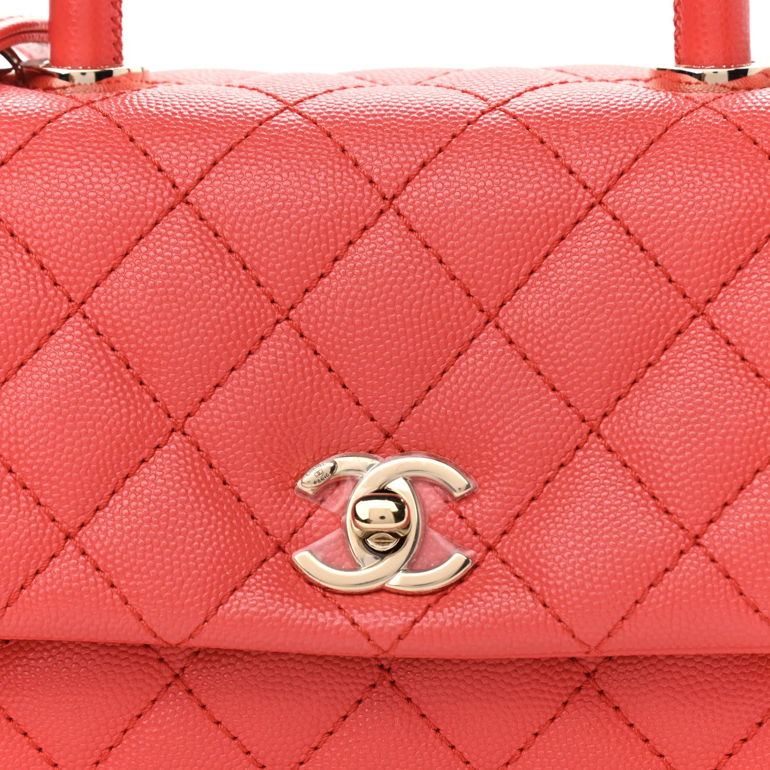 Chanel Caviar Quilted Mini Coco Handle Flap Red 8 of 10