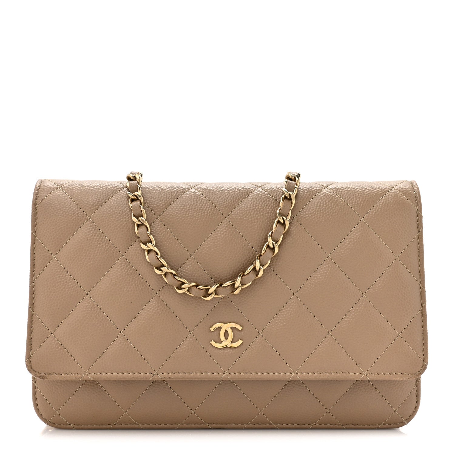 Chanel Caviar Quilted Wallet On Chain WOC Beige 1 of 19