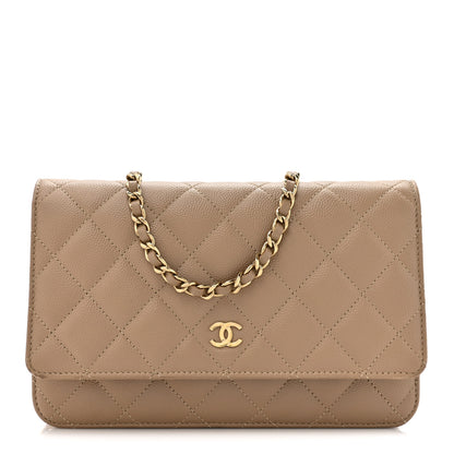 Chanel Caviar Quilted Wallet On Chain WOC Beige 1 of 19