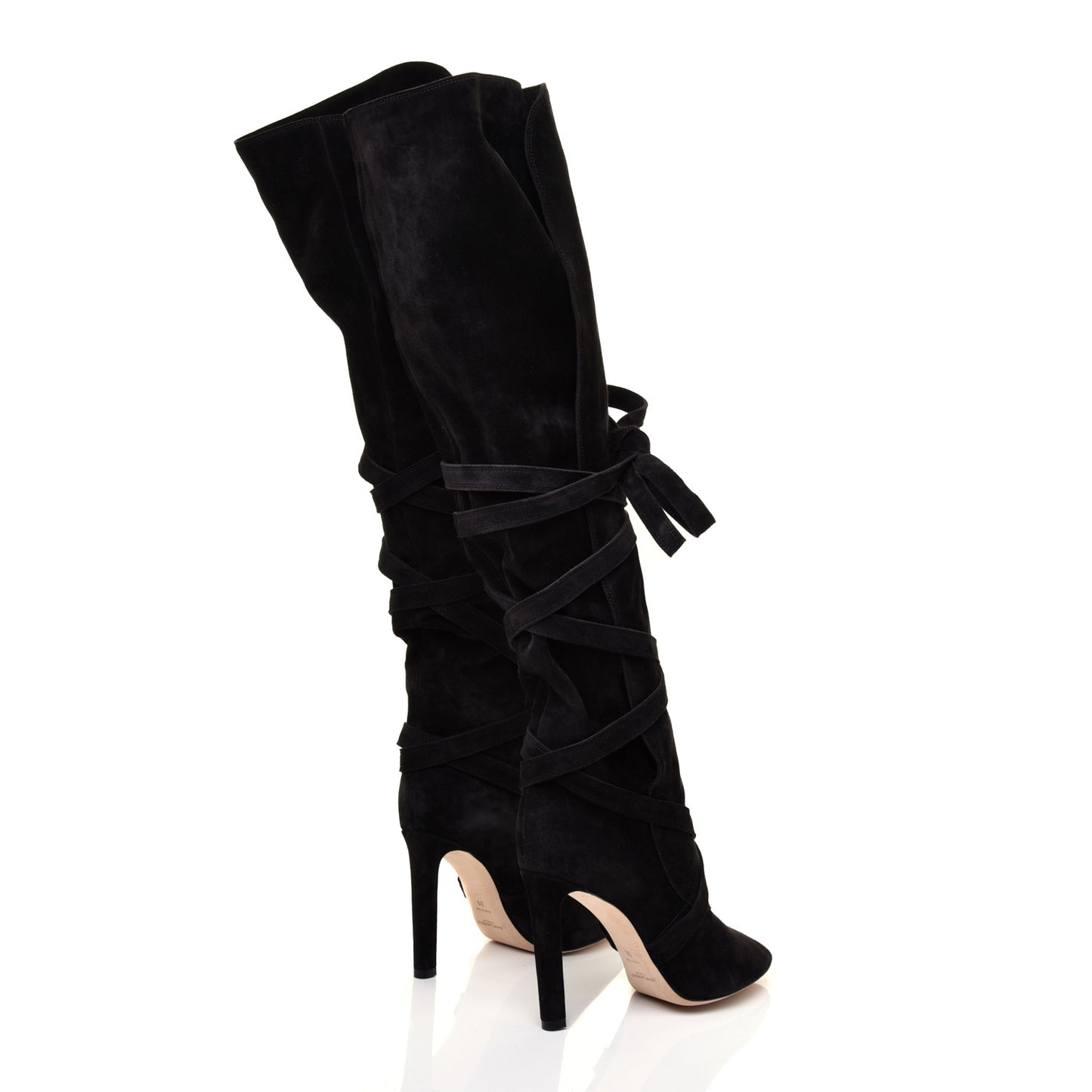 Suede Meurice Wraparound Over The Knee Boots 39 Black