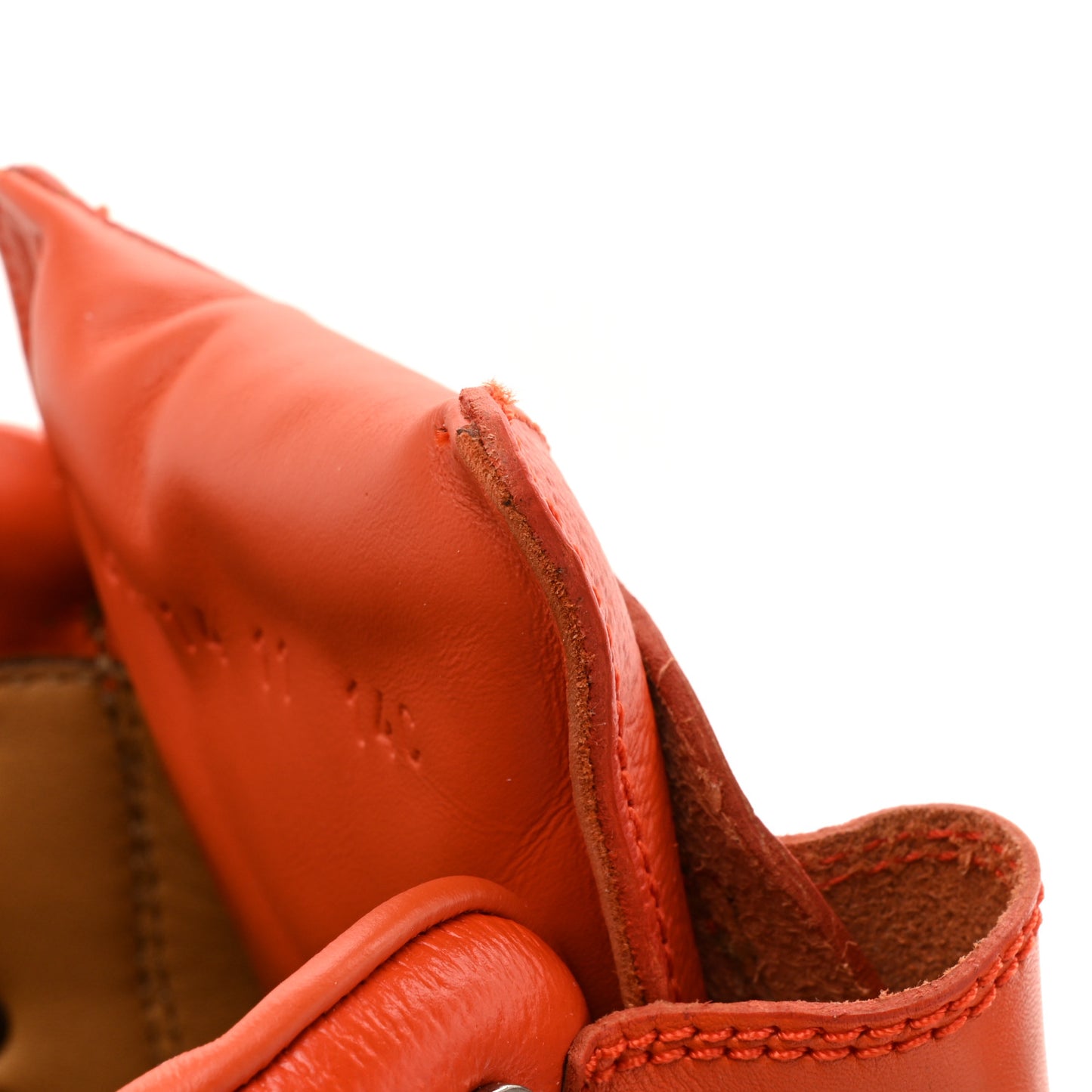 X THE NORTH FACE Monogram Textured Calfskin Mens Hiking Ankle Boots 11 Beige Ebony Deep Orange