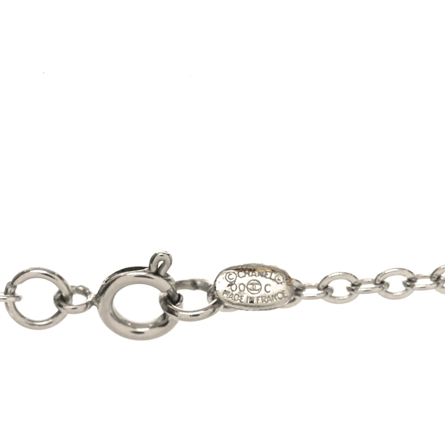 Chanel Baguette Crystal CC Necklace Silver 1807041 – FASHIONPHILE
