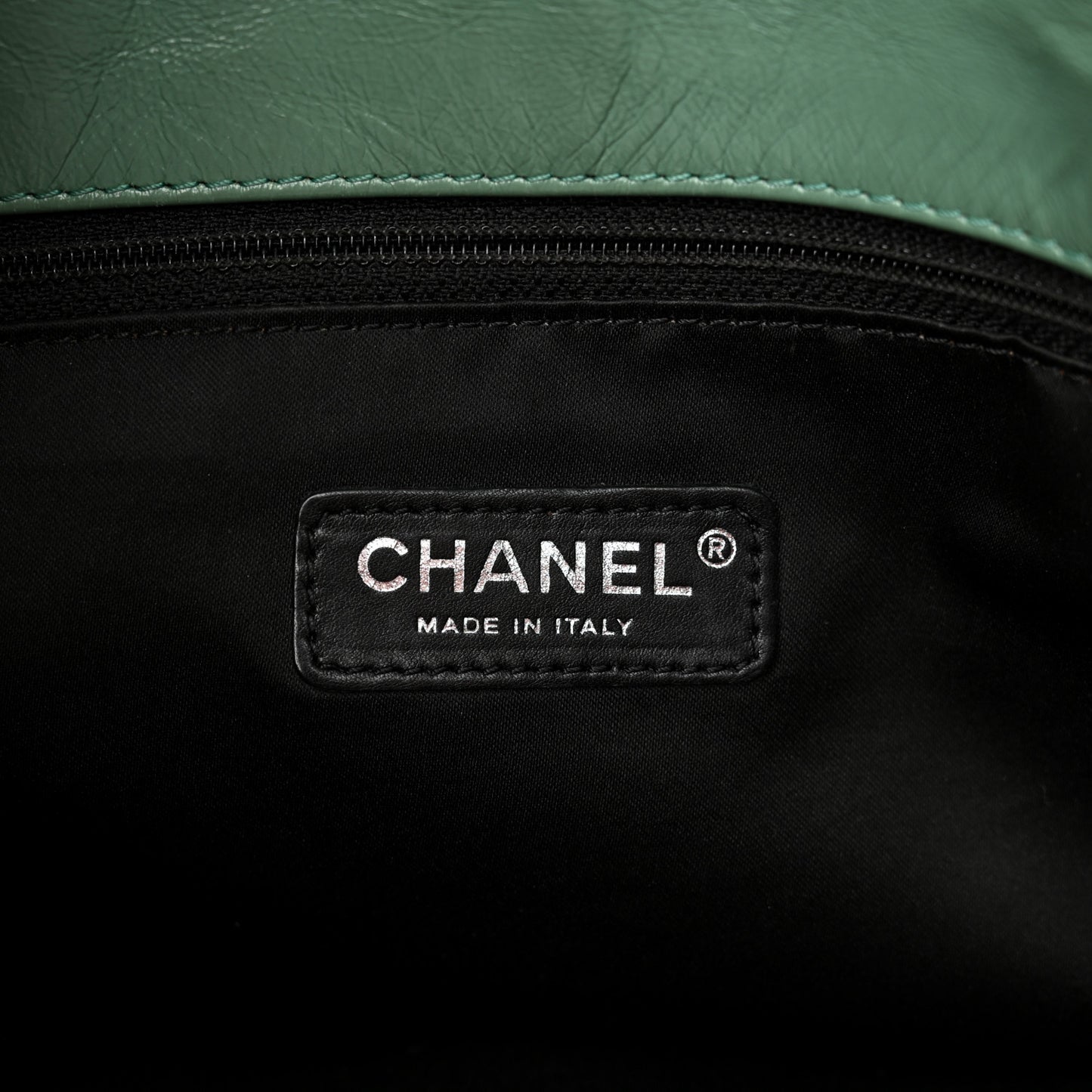 Glazed Calfskin Twisted Maxi Flap Green
