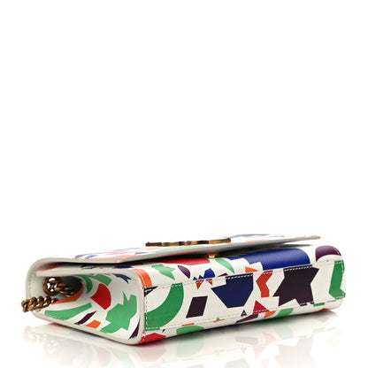 Saint Laurent Grain De Poudre Small Classic Monogram Shapes Print Kate Satchel White 4 of 10