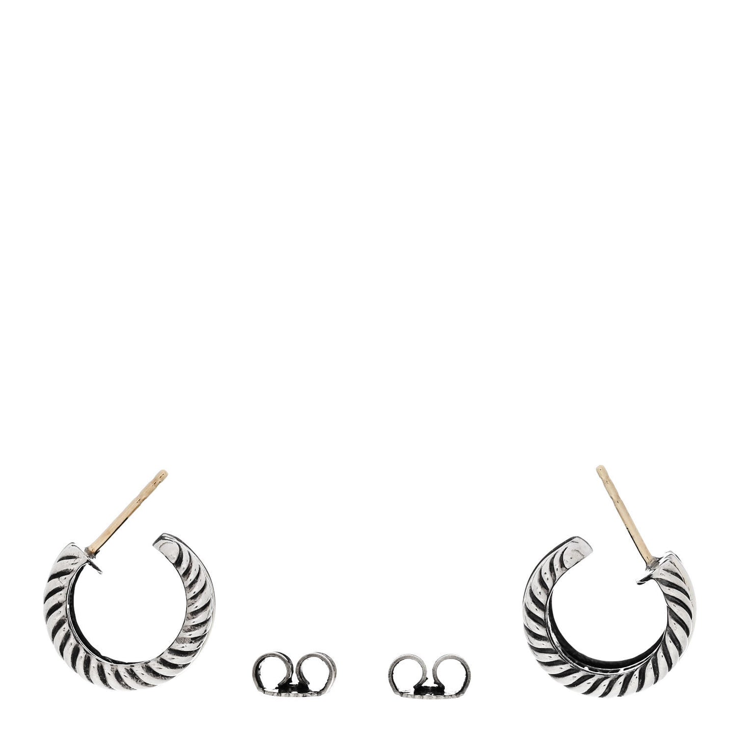 Sterling Silver 14K Yellow Gold Cable Classics Hoop Earrings