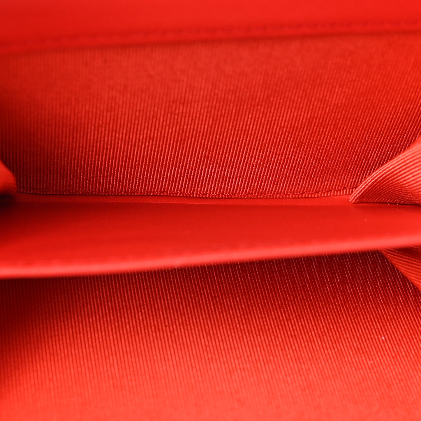 Lambskin Quilted Flap Card Holder Wallet Red