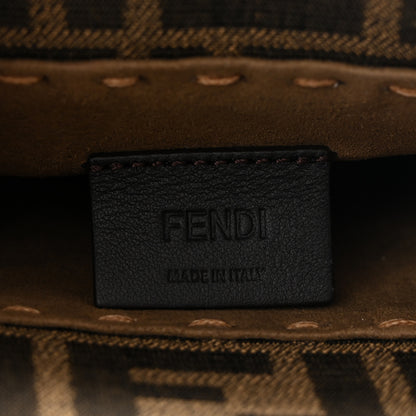 Fendi Fabric Jacquard Vitello King Plexiglass FF 1974 Mini Fendi Sunshine Shopper Tote Tobacco Moro Sand 6 of 10