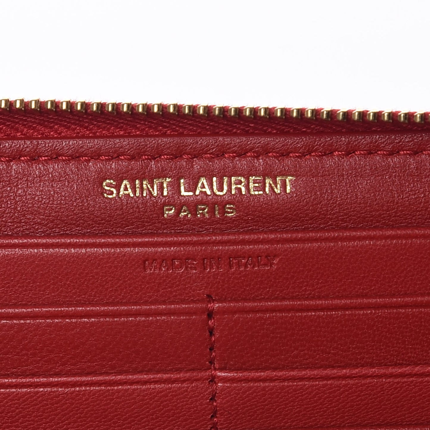 Lambskin Matelasse Monogram Vicky Zip Around Wallet Rouge Eros