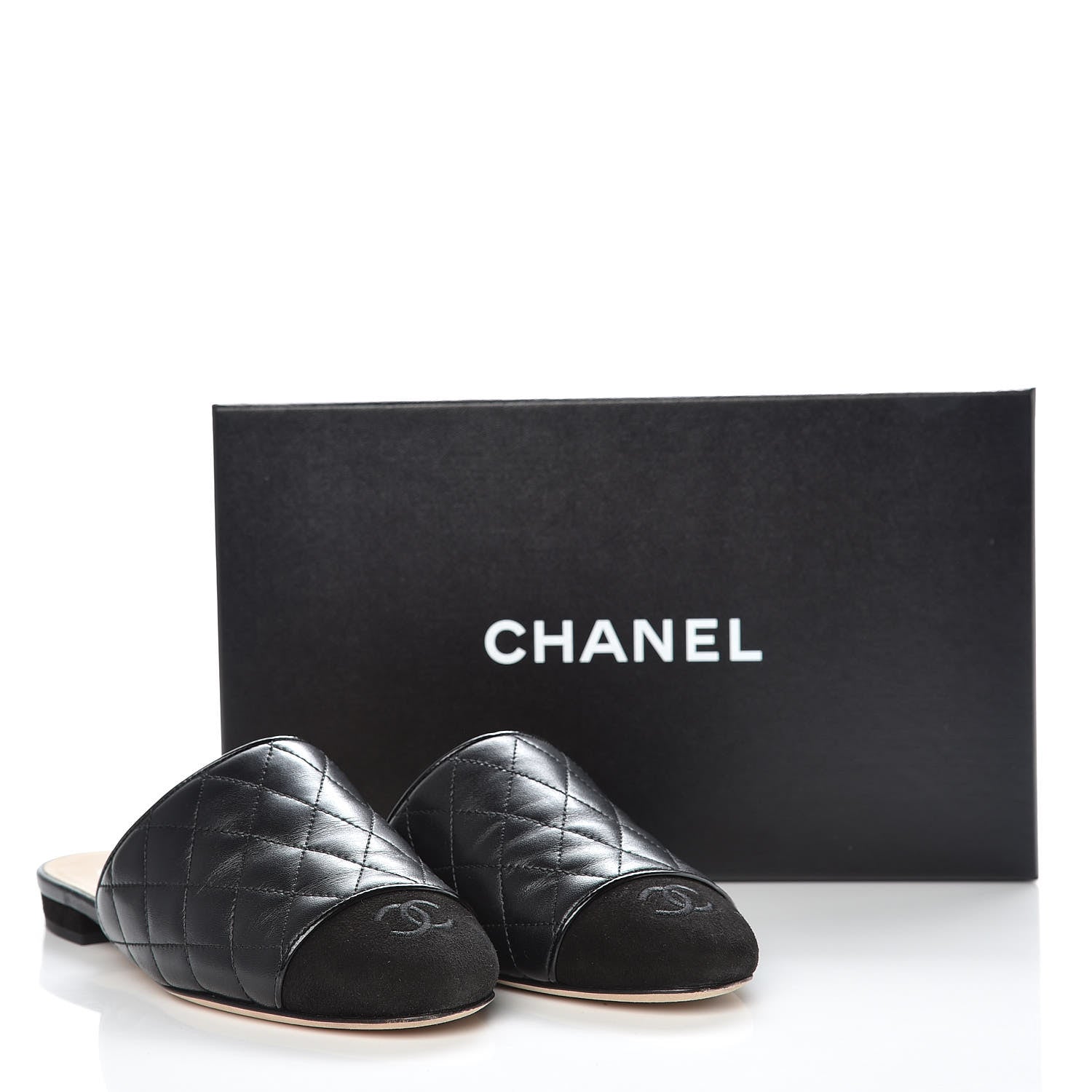 Chanel Lambskin Kid Suede Quilted Mules 36 Black 16 of 16