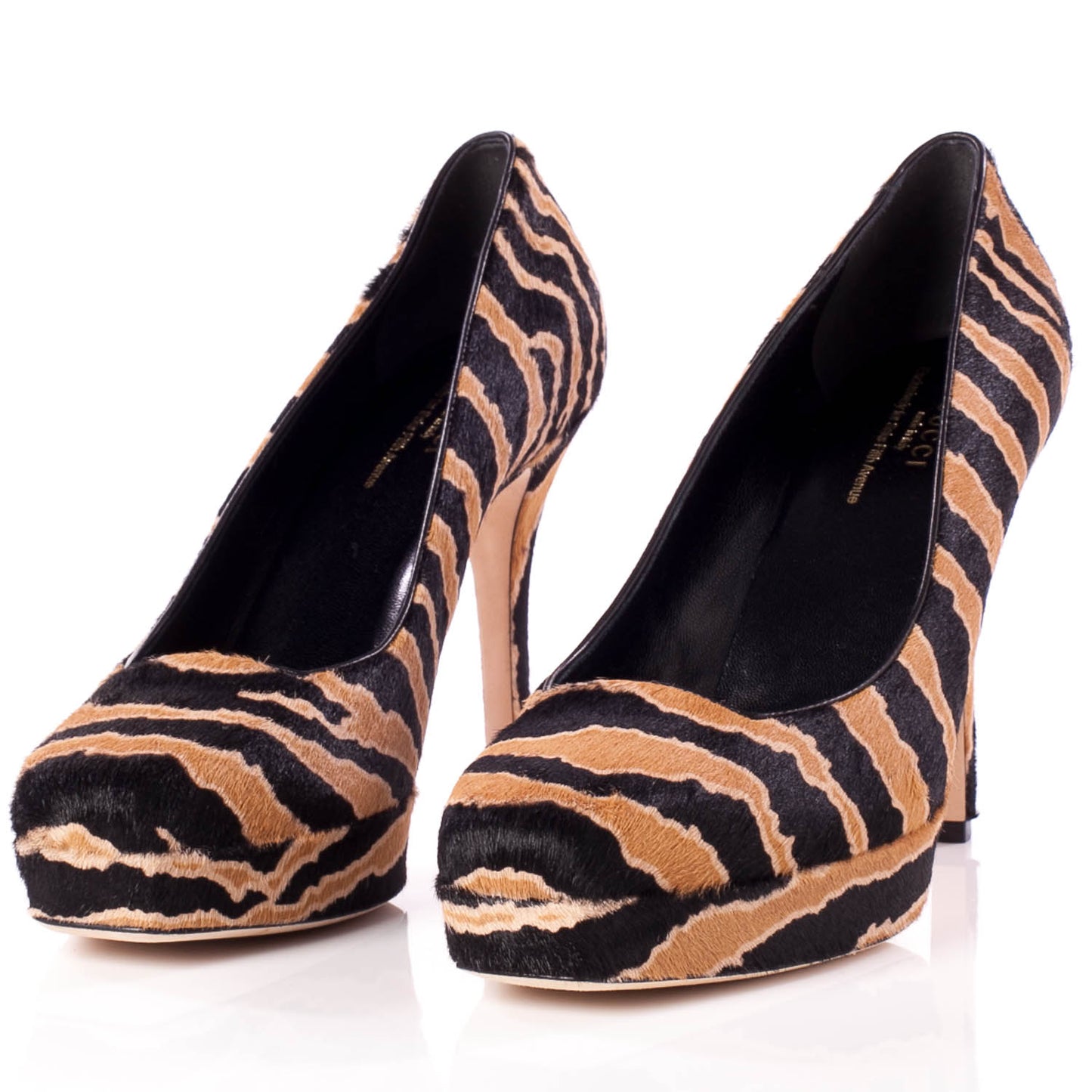 Pony Hair Tiger Platform Pumps Heels 39