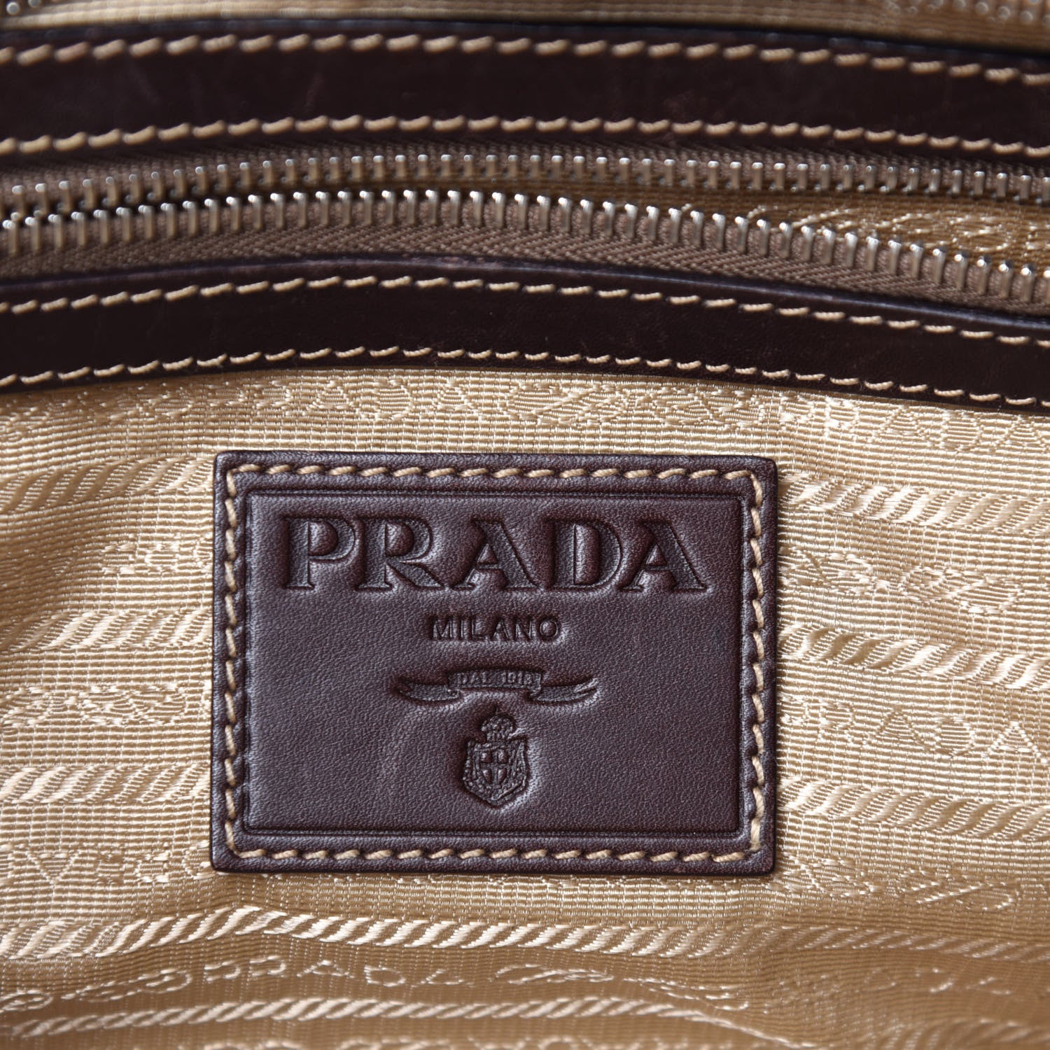 Prada Jacquard Logo Bauletto Corda Bruciato 16 of 19