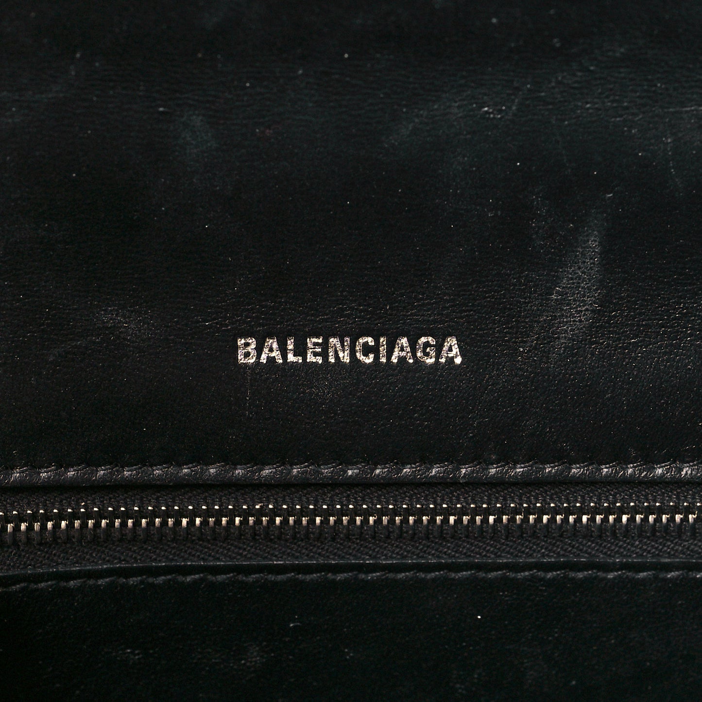 Shiny Box Calfskin Graffiti Logo Small Hourglass Top Handle Bag Black Silver
