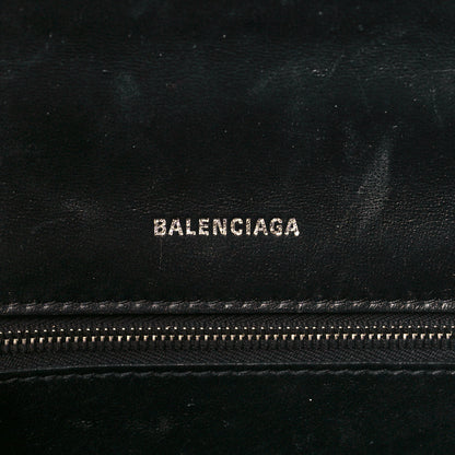 Balenciaga Shiny Box Calfskin Graffiti Logo Small Hourglass Top Handle Bag Black Silver 6 of 11
