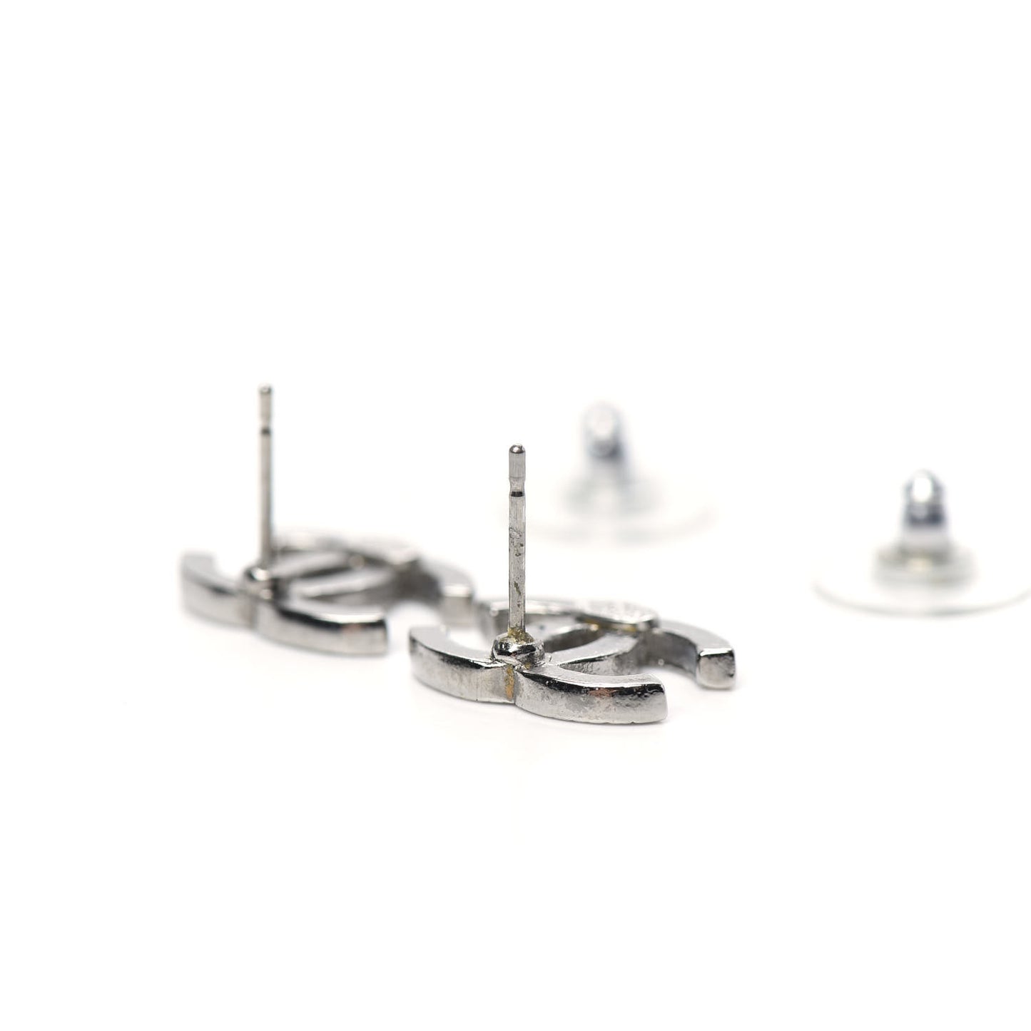 Crystal CC Earrings Silver