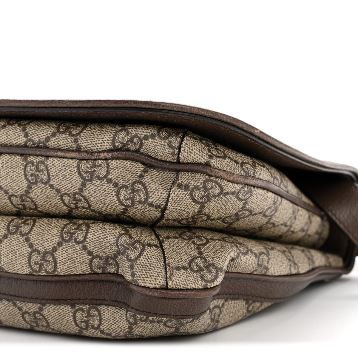 Gucci GG Supreme Monogram Textured Dollar Calfskin Web Medium Blondie Shoulder Flap Bag Beige Ebony New Acero 10 of 13