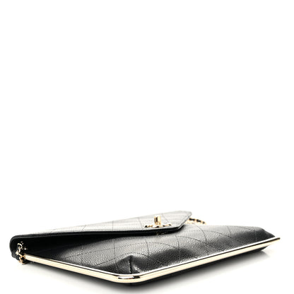 Chanel Grained Calfskin Envelope Clutch With Chain WOC Black 4 of 11