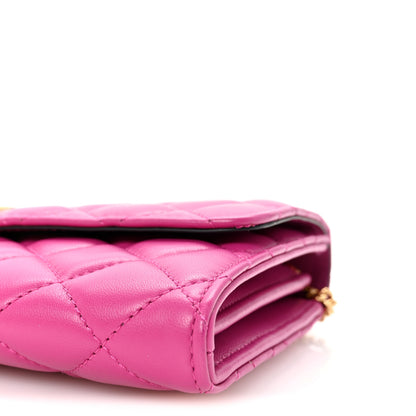 Versace Lambskin Quilted Medusa Wallet on Chain Crossbody Orchid 9 of 10