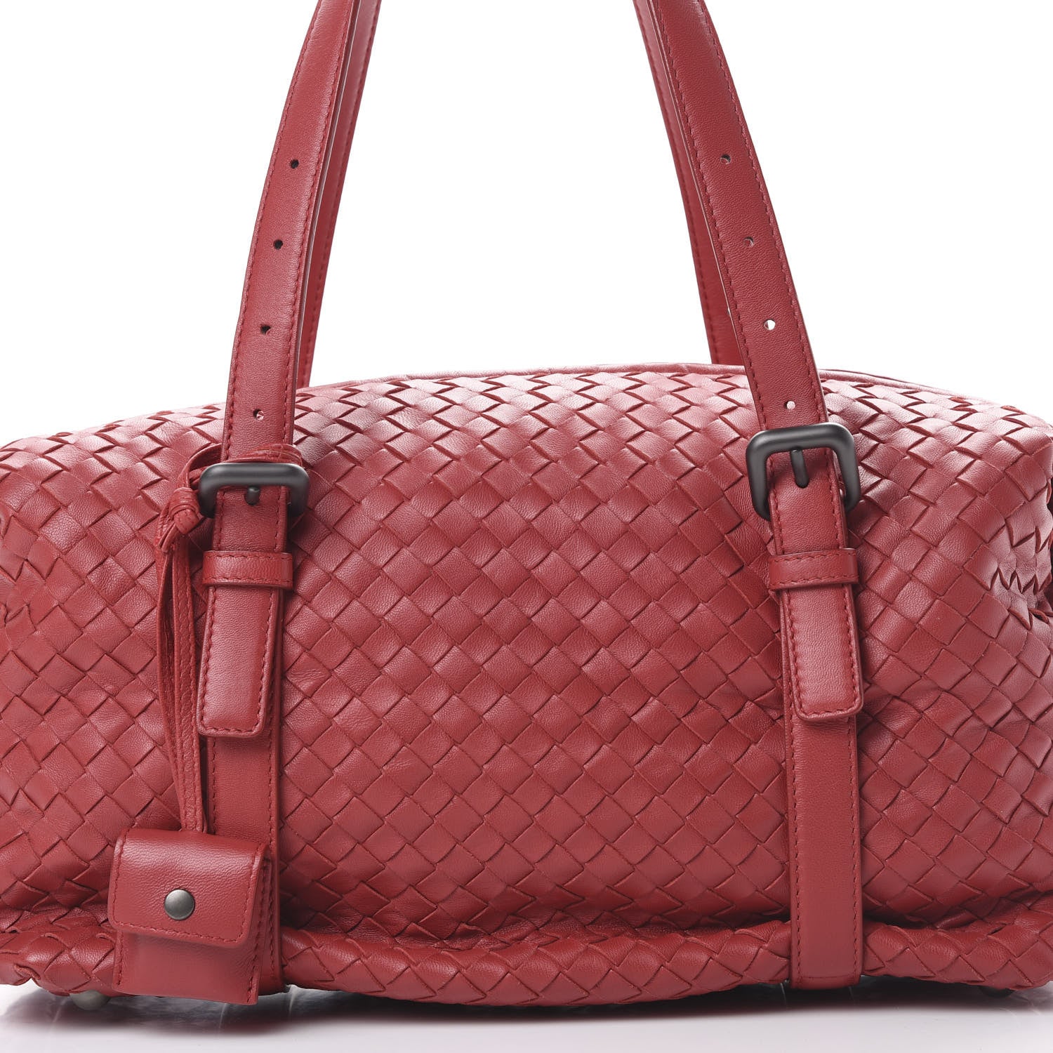 Bottega Veneta Nappa Intrecciato Montaigne Rings Satchel Red 7 of 9