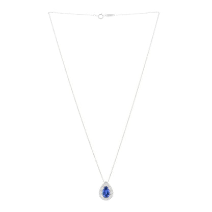 Tiffany Platinum Diamond Tanzanite Pear Shaped Soleste Pendant Necklace 2 of 3