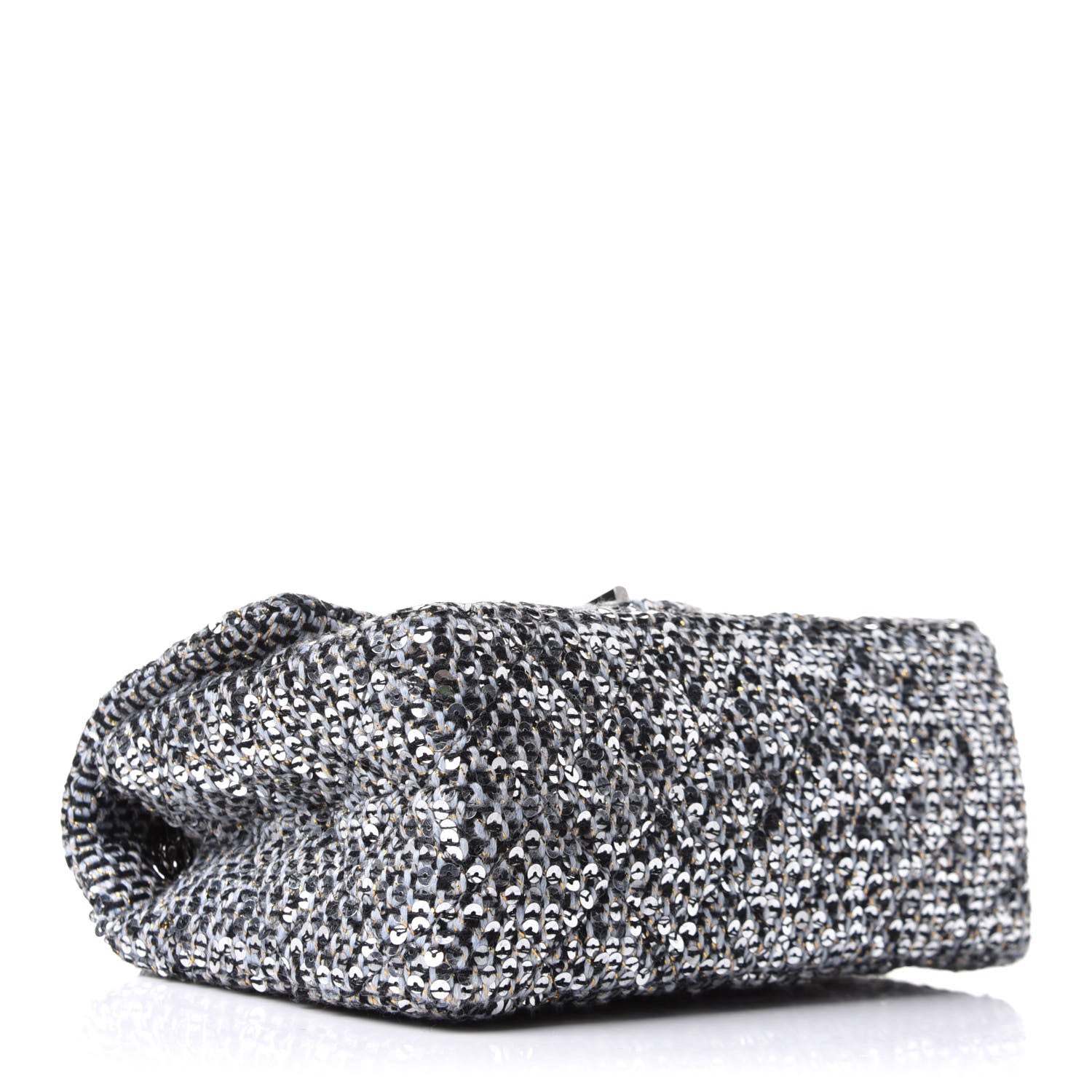 Chanel Tweed Quilted 2.55 Reissue Mini Flap Silver Black Gold 7 of 14