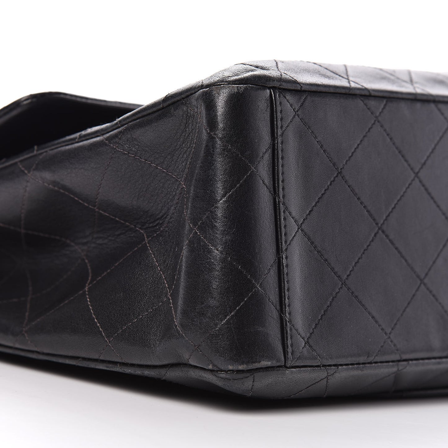 Lambskin Quilted XL Jumbo Single Flap Black