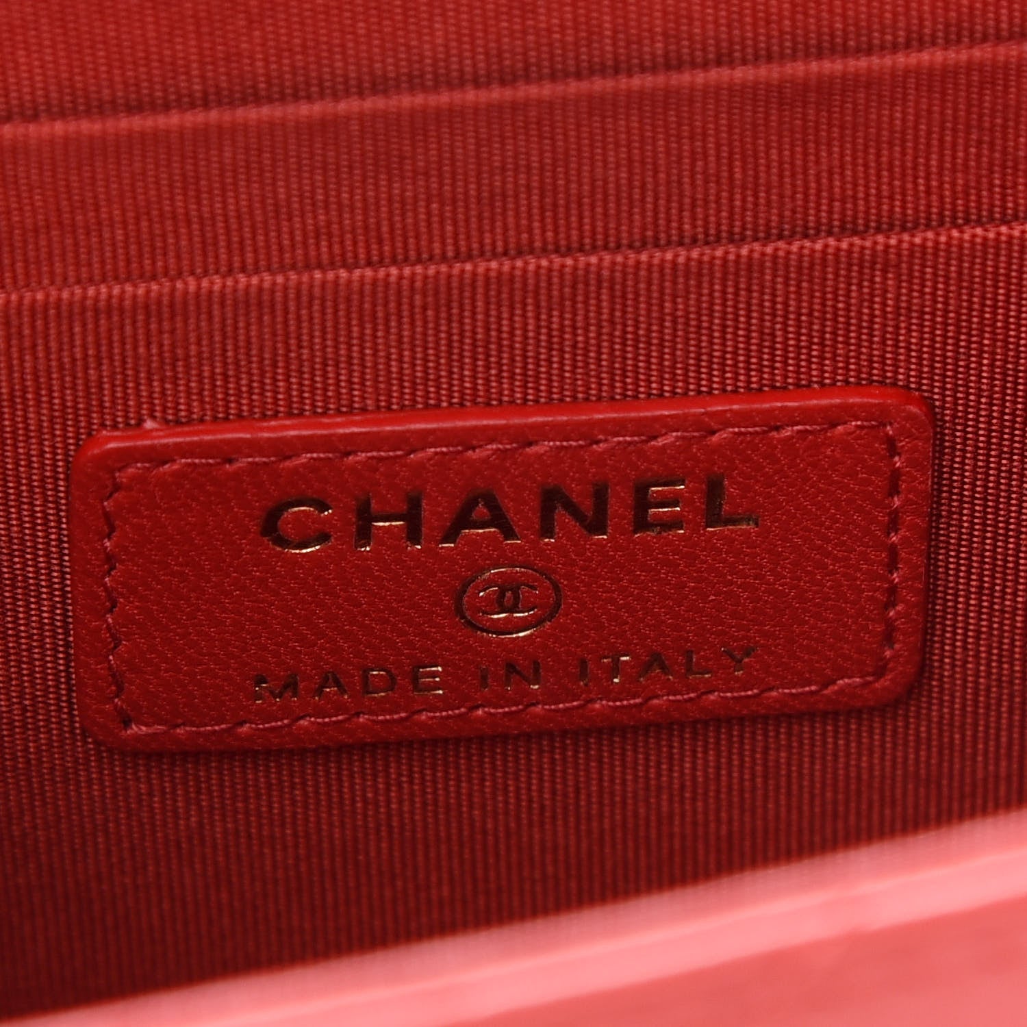 Chanel Lambskin Chevron Quilted Mini Trendy CC Chain Wallet Red 6 of 9