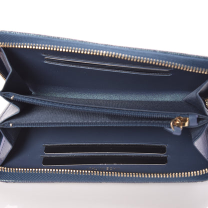 Chanel Iridescent Caviar Quilted Medium Zip Around Wallet Dark Blue 5 of 11