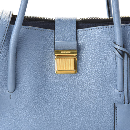 Miu Miu Goatskin Madras Shopping Tote 9 of 9