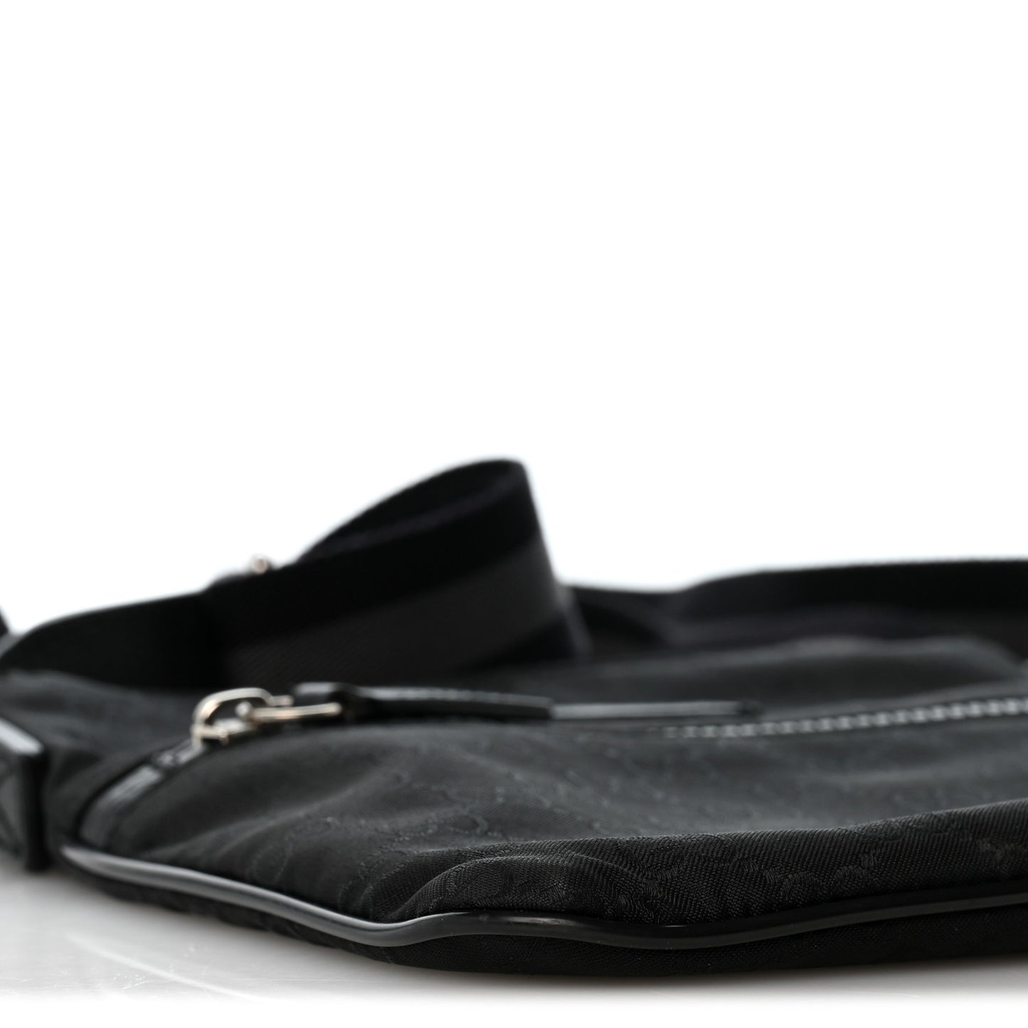 Nylon Monogram Mini Flat Messenger Bag Black