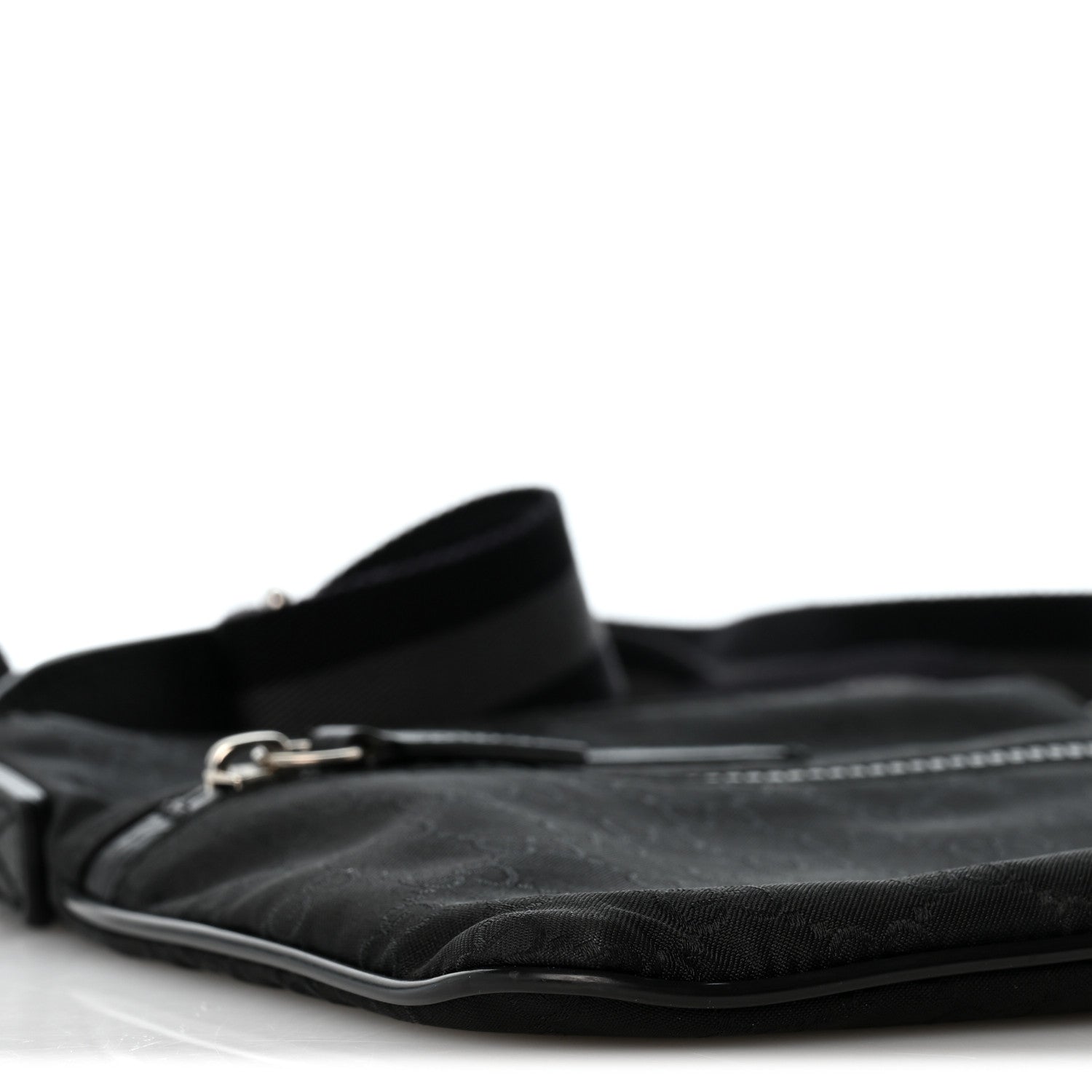 Gucci Nylon Monogram Mini Flat Messenger Bag Black 8 of 12