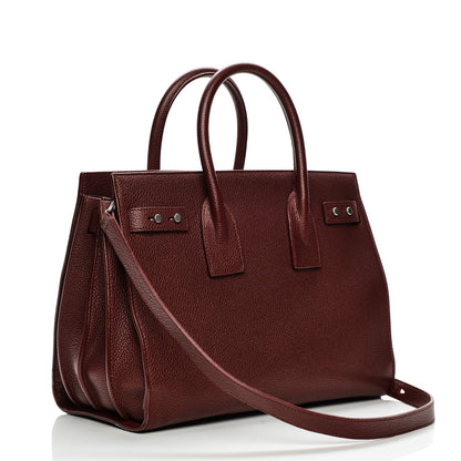 Saint Laurent Grained Calfskin Small Supple Sac De Jour Dark Pallisandre 3 of 10