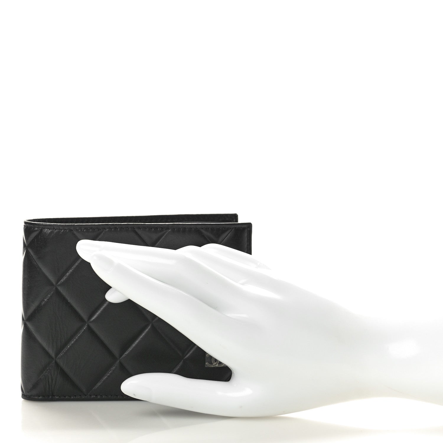 Chanel Calfskin Quilted Mens Small Pour Monsieur Wallet Black 2 of 9