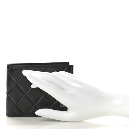 Chanel Calfskin Quilted Mens Small Pour Monsieur Wallet Black 2 of 9