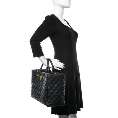 Chanel Caviar Quilted Large Coco Handle Shopping Tote Black 2 of 10